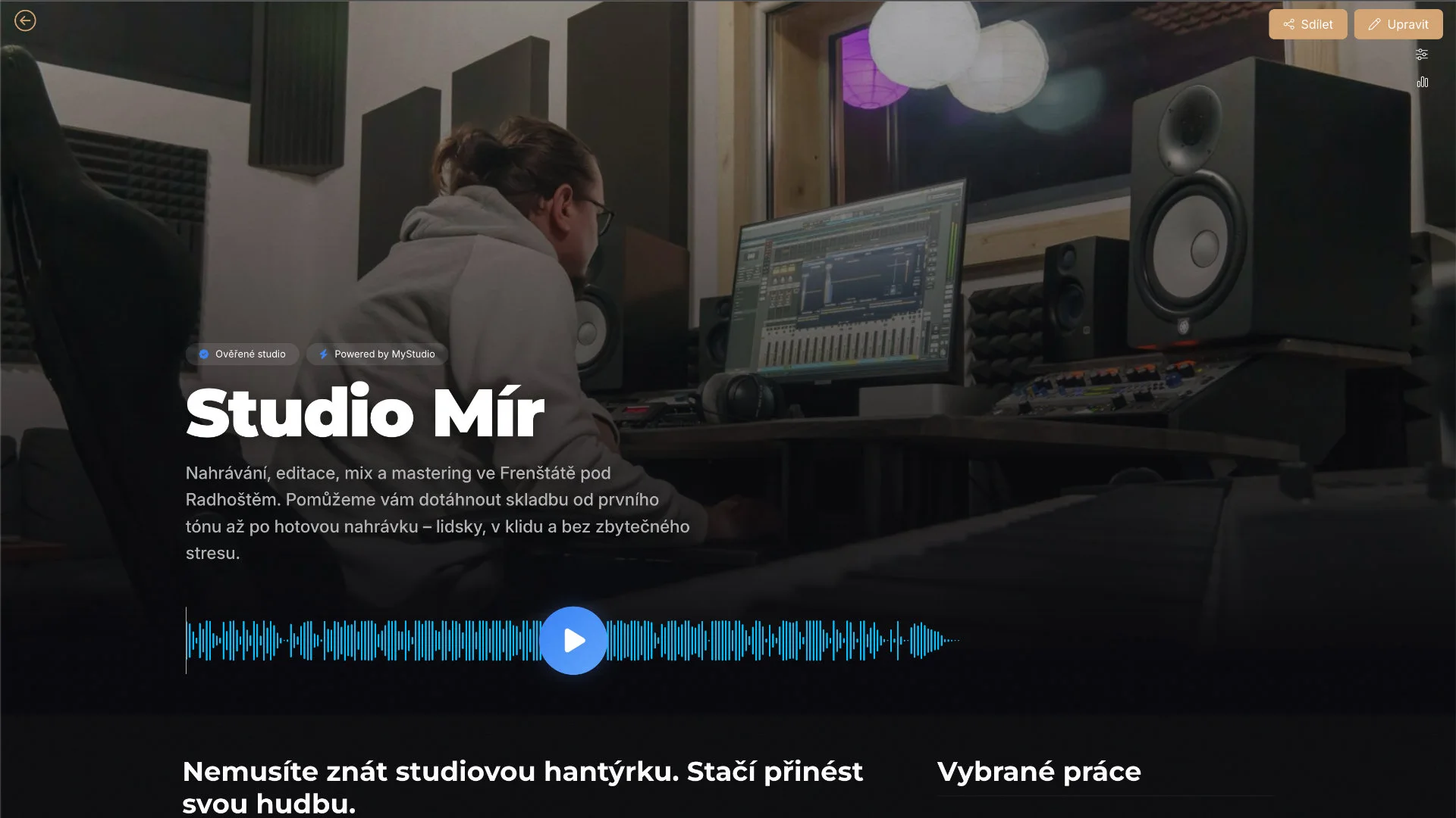 Vizitka, která hraje